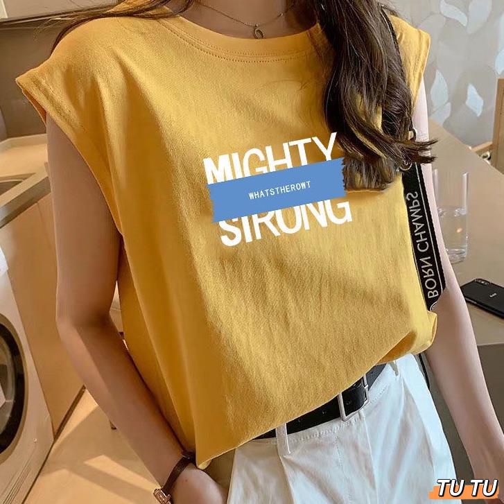 Áo thun sát nách ba lỗ nữ Mighty Sirong thể thao Vàng BL75