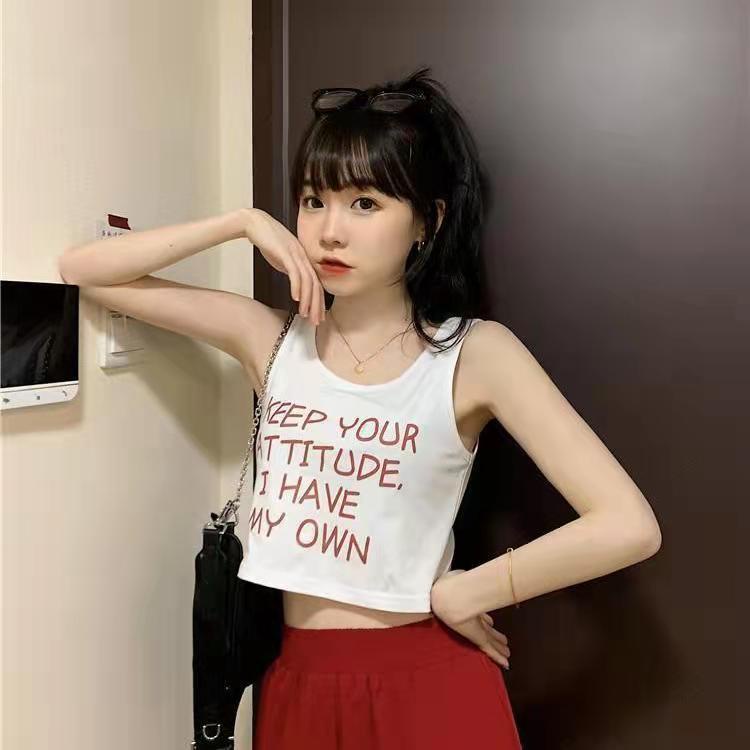 Áo thun ba lỗ croptop OWN màu trắng BL39